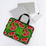 Tropical Leaf Watermelon Pattern Print Laptop Sleeve With Handle