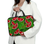 Tropical Leaf Watermelon Pattern Print Laptop Sleeve With Handle