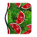 Tropical Leaf Watermelon Pattern Print Leather Bible Cover