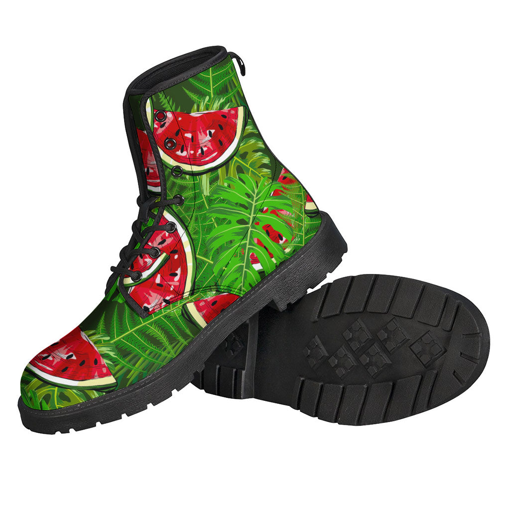 Tropical Leaf Watermelon Pattern Print Backpack