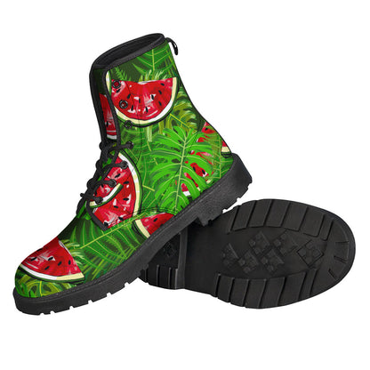 Tropical Leaf Watermelon Pattern Print Backpack