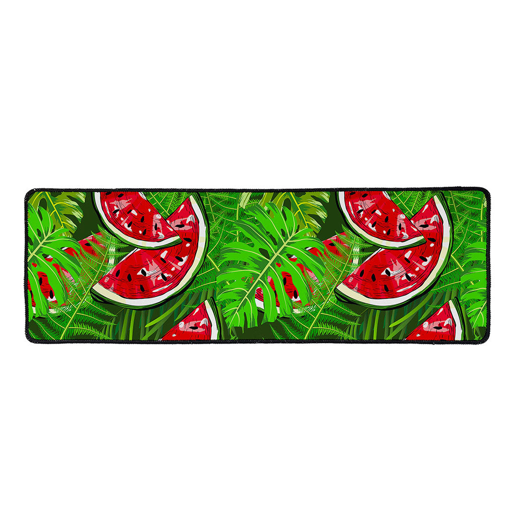 Tropical Leaf Watermelon Pattern Print Long Kitchen Mat