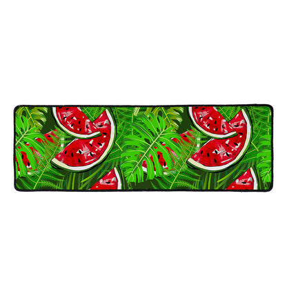 Tropical Leaf Watermelon Pattern Print Long Kitchen Mat
