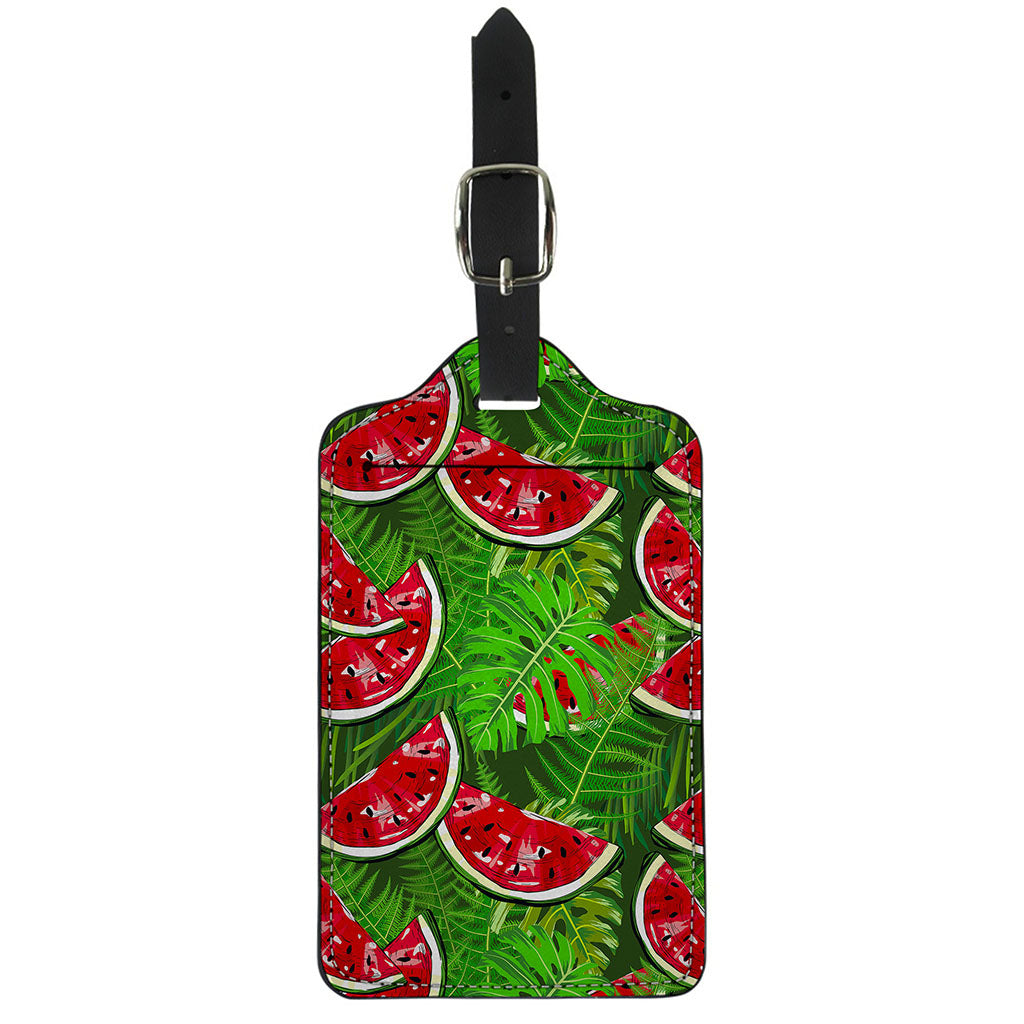 Tropical Leaf Watermelon Pattern Print Luggage Tag