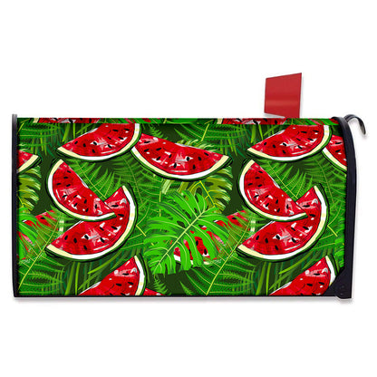 Tropical Leaf Watermelon Pattern Print Mailbox Cover