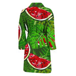 Tropical Leaf Watermelon Pattern Print Men's Bathrobe