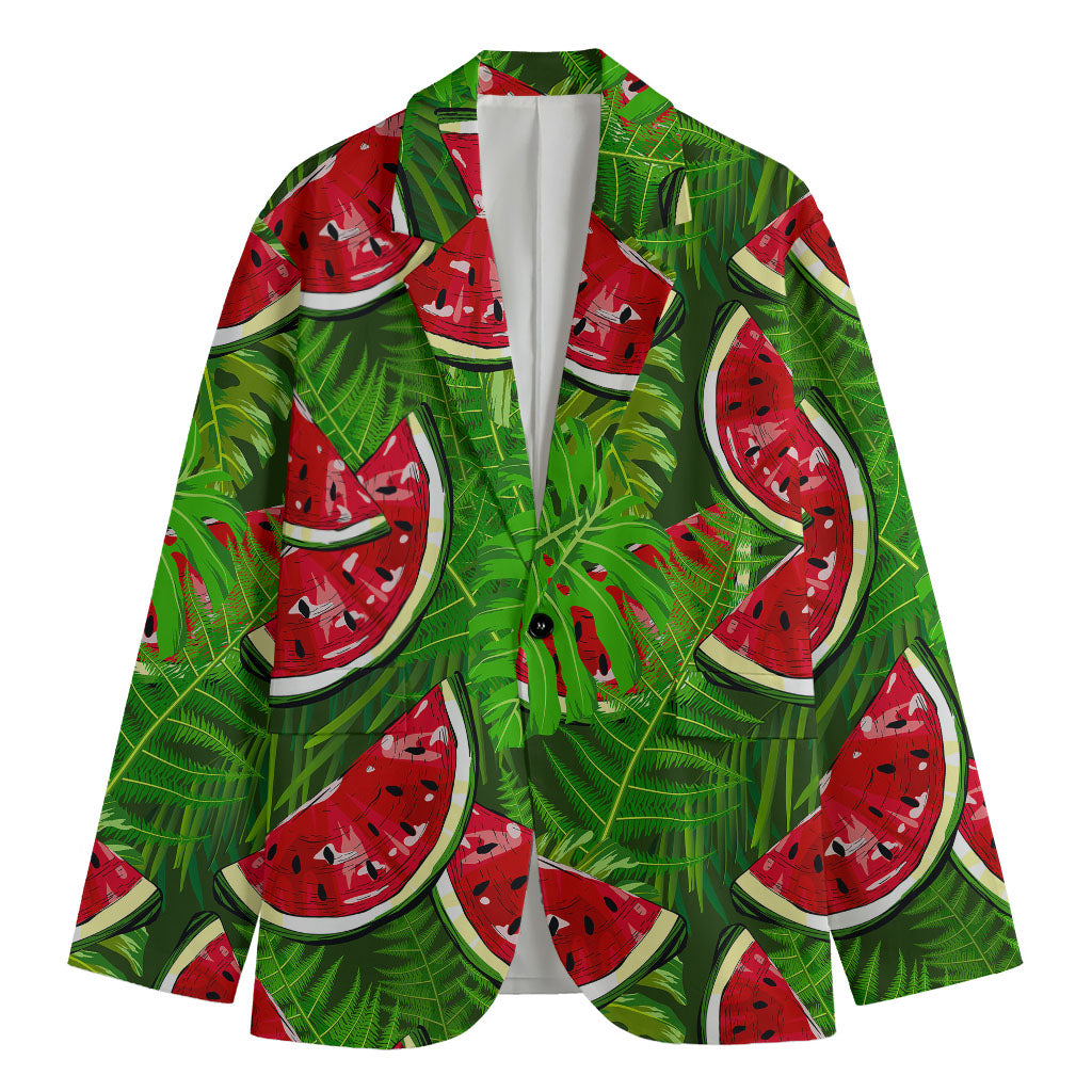 Tropical Leaf Watermelon Pattern Print Men's Blazer