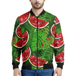 Tropical Leaf Watermelon Pattern Print Men's Bomber Jacket