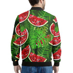 Tropical Leaf Watermelon Pattern Print Men's Bomber Jacket