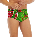 Tropical Leaf Watermelon Pattern Print Men's Briefs