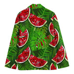 Tropical Leaf Watermelon Pattern Print Men's Cotton Blazer
