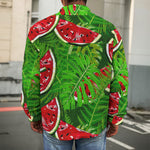 Tropical Leaf Watermelon Pattern Print Men's Shirt Jacket