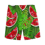 Tropical Leaf Watermelon Pattern Print Men's Sports Shorts