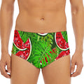 Tropical Leaf Watermelon Pattern Print Men's Triangle Swim Briefs