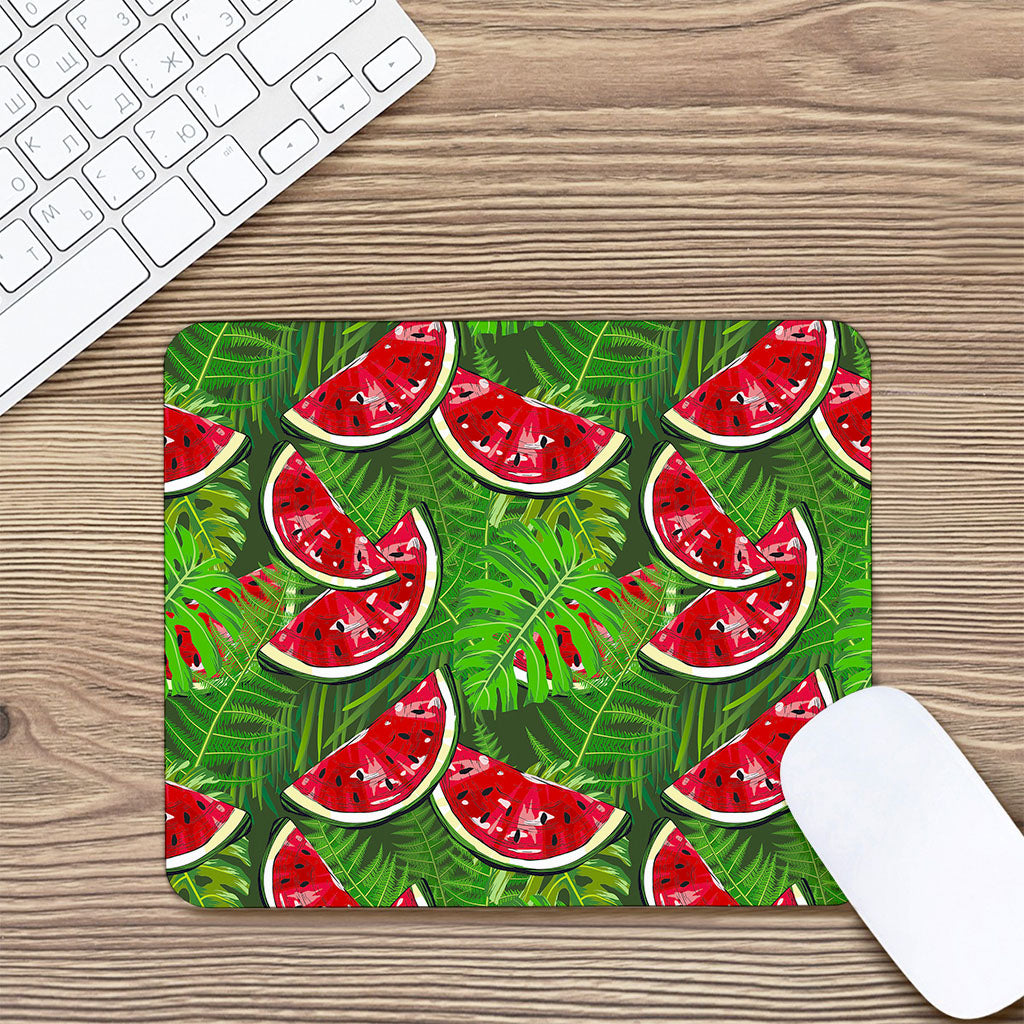 Tropical Leaf Watermelon Pattern Print Mouse Pad
