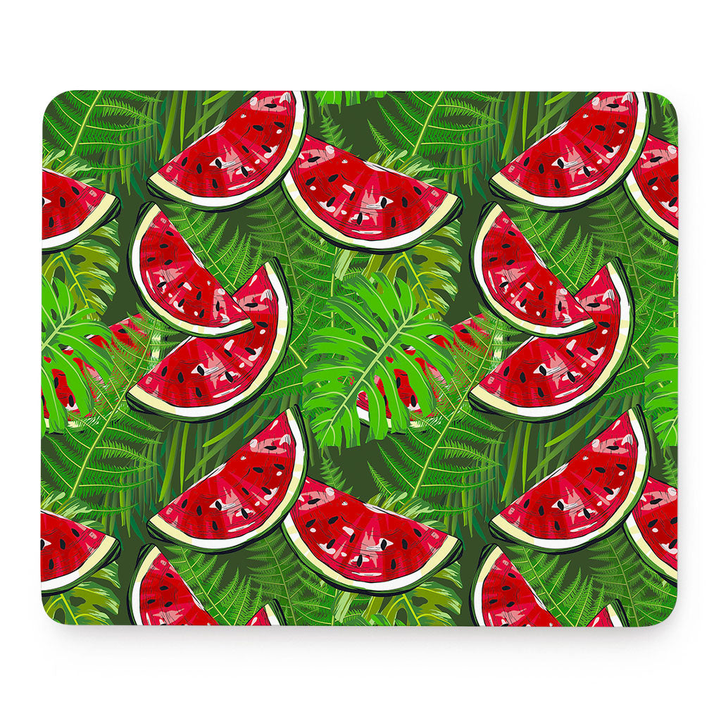 Tropical Leaf Watermelon Pattern Print Mouse Pad