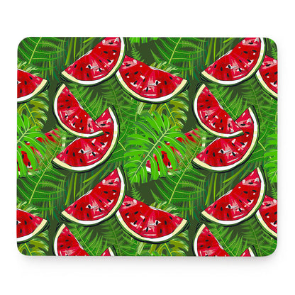 Tropical Leaf Watermelon Pattern Print Mouse Pad