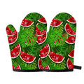 Tropical Leaf Watermelon Pattern Print Oven Mitts