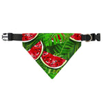Tropical Leaf Watermelon Pattern Print Over The Collar Dog Bandana