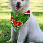 Tropical Leaf Watermelon Pattern Print Over The Collar Dog Bandana