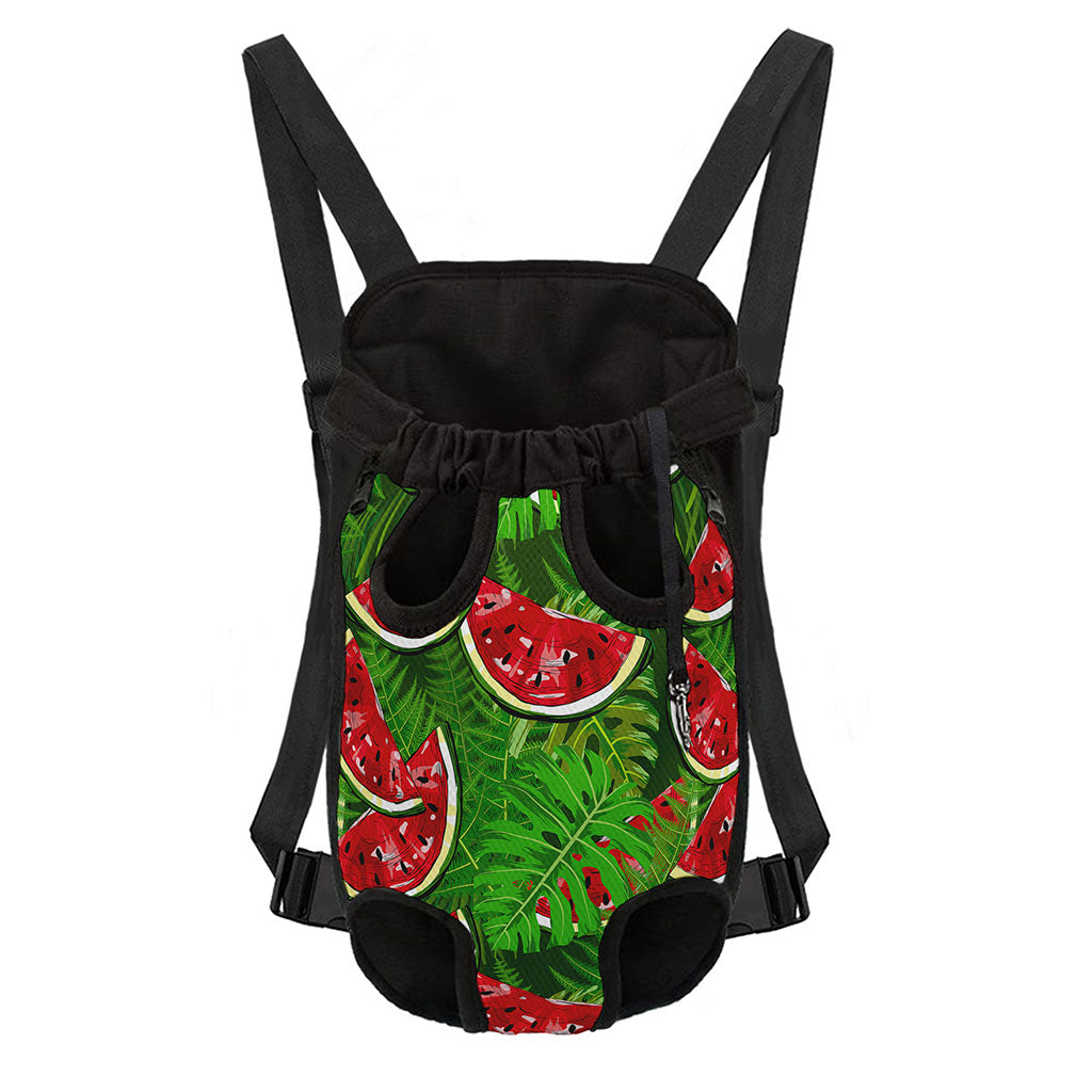 Tropical Leaf Watermelon Pattern Print Pet Carrier Backpack