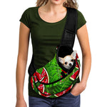 Tropical Leaf Watermelon Pattern Print Pet Sling Carrier