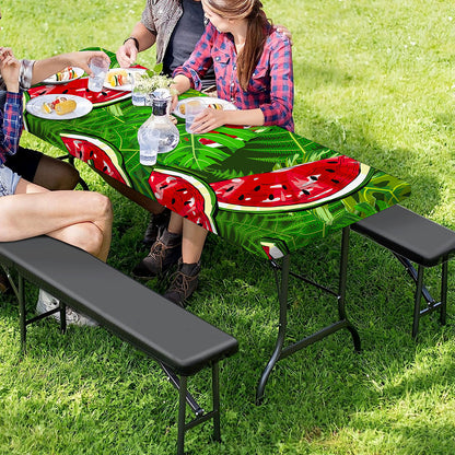 Tropical Leaf Watermelon Pattern Print Picnic Table Cover