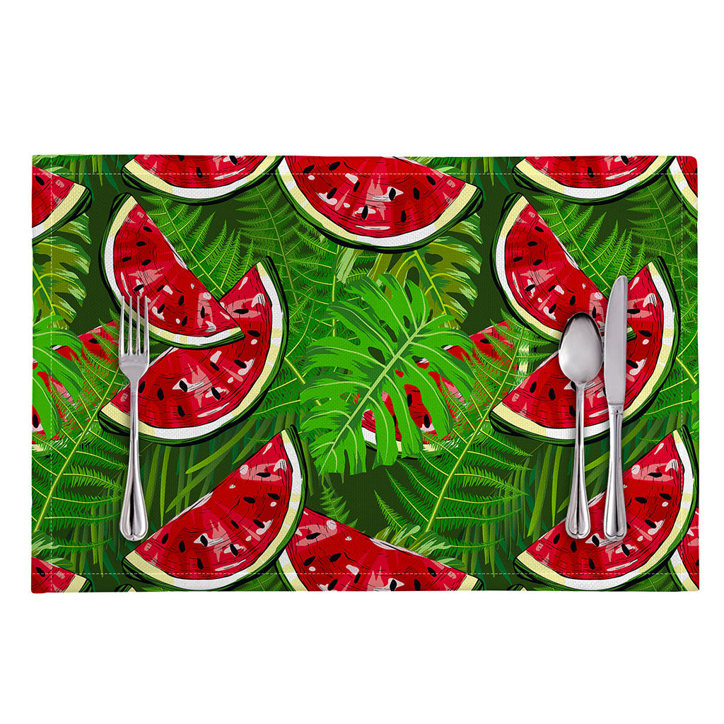 Tropical Leaf Watermelon Pattern Print Placemat