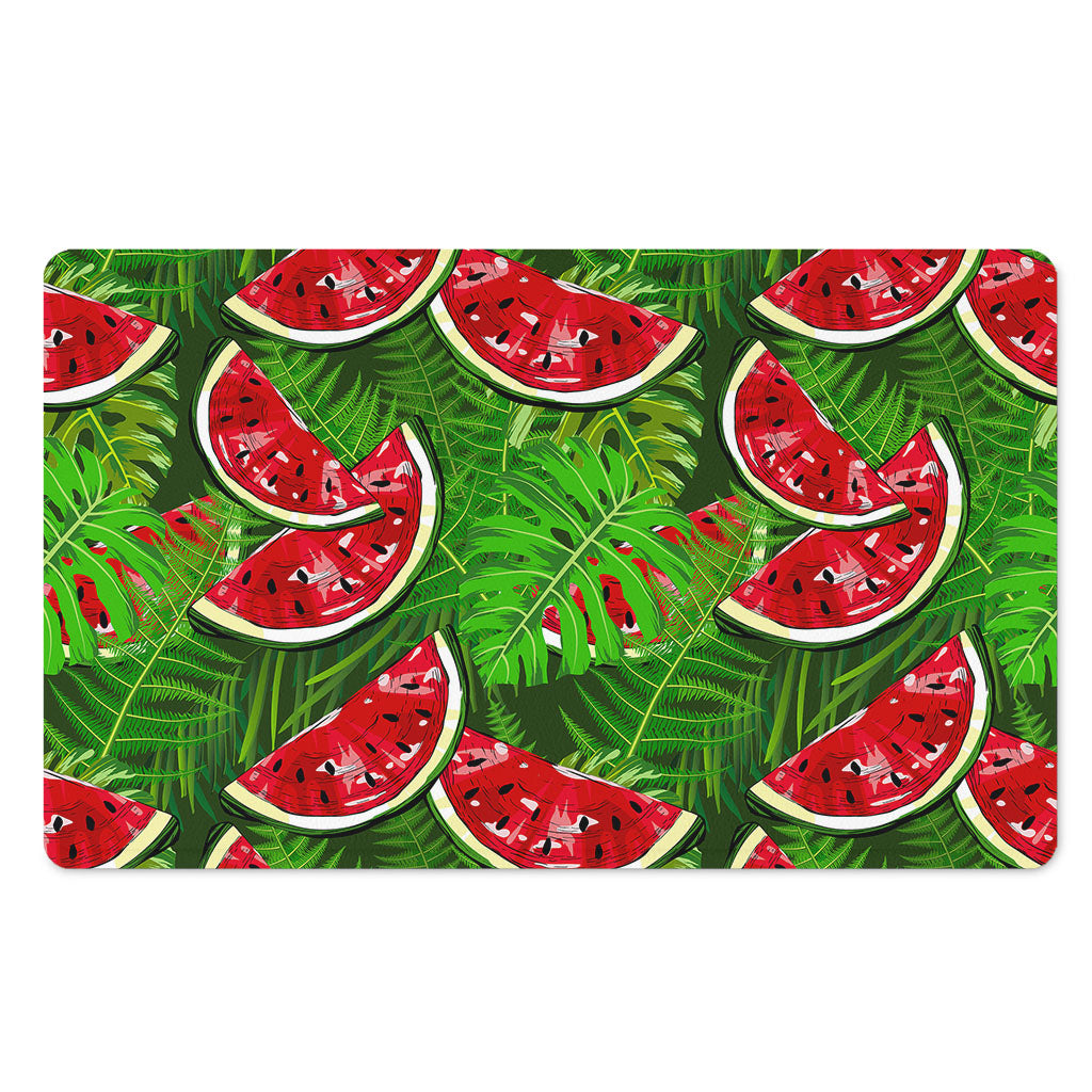 Tropical Leaf Watermelon Pattern Print Polyester Doormat