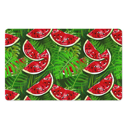 Tropical Leaf Watermelon Pattern Print Polyester Doormat