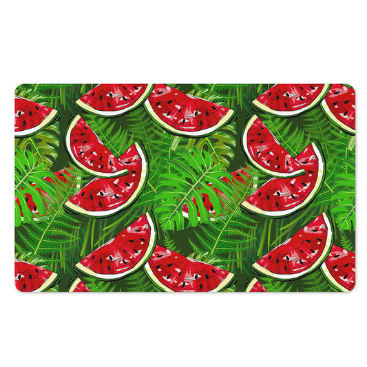Tropical Leaf Watermelon Pattern Print Polyester Doormat
