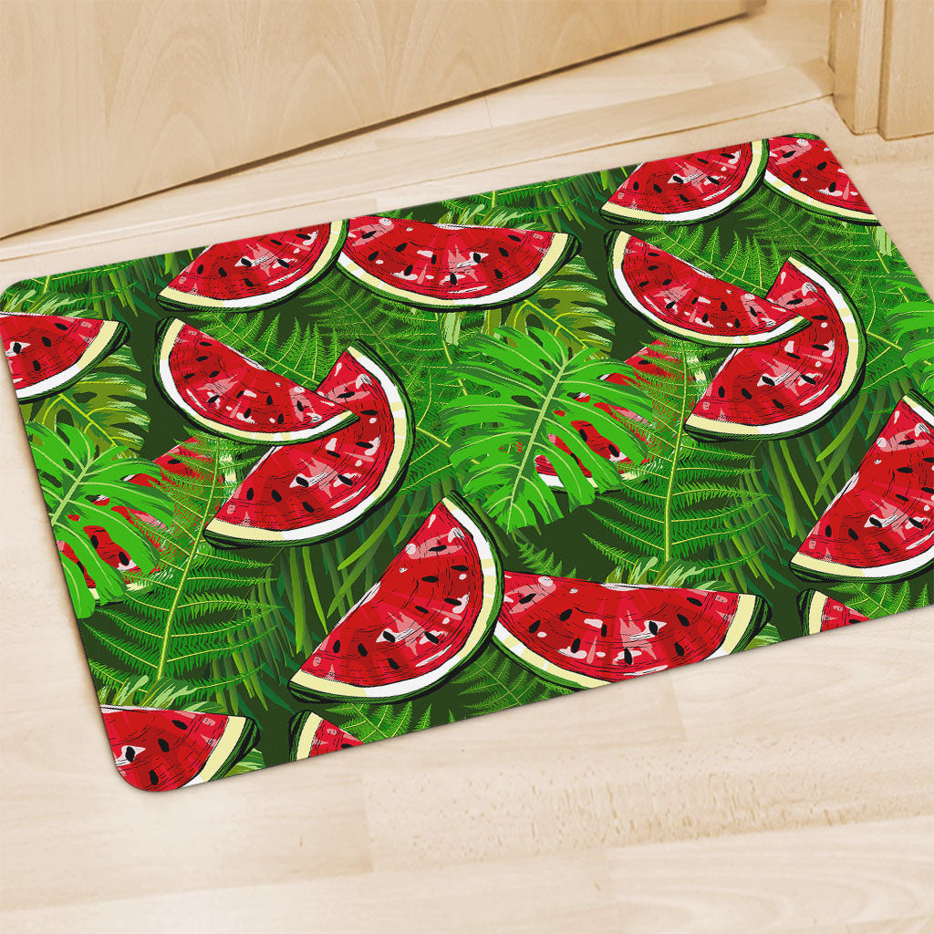 Tropical Leaf Watermelon Pattern Print Polyester Doormat