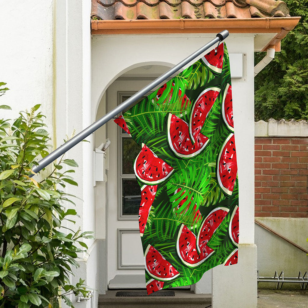 Tropical Leaf Watermelon Pattern Print Polyester Flag