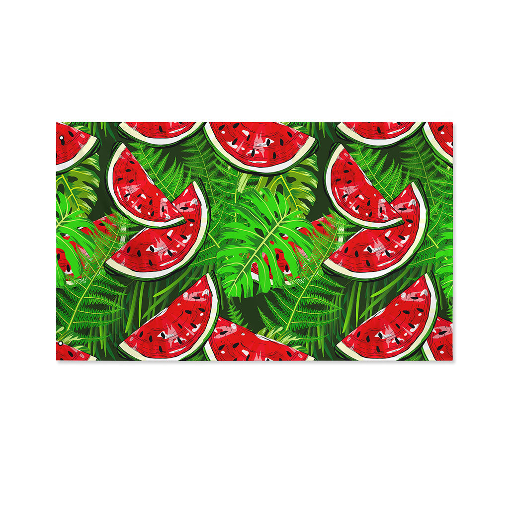 Tropical Leaf Watermelon Pattern Print Polyester Flag