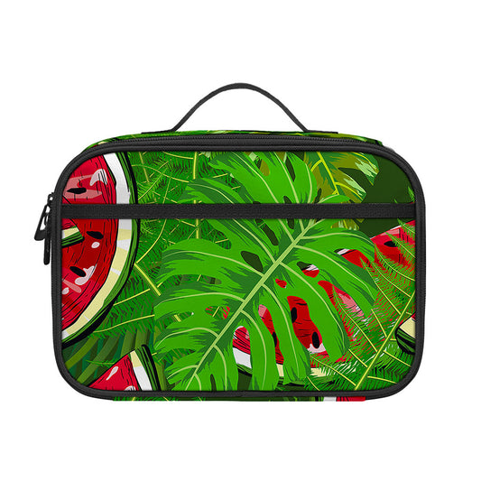 Tropical Leaf Watermelon Pattern Print Portable Lunch Bag