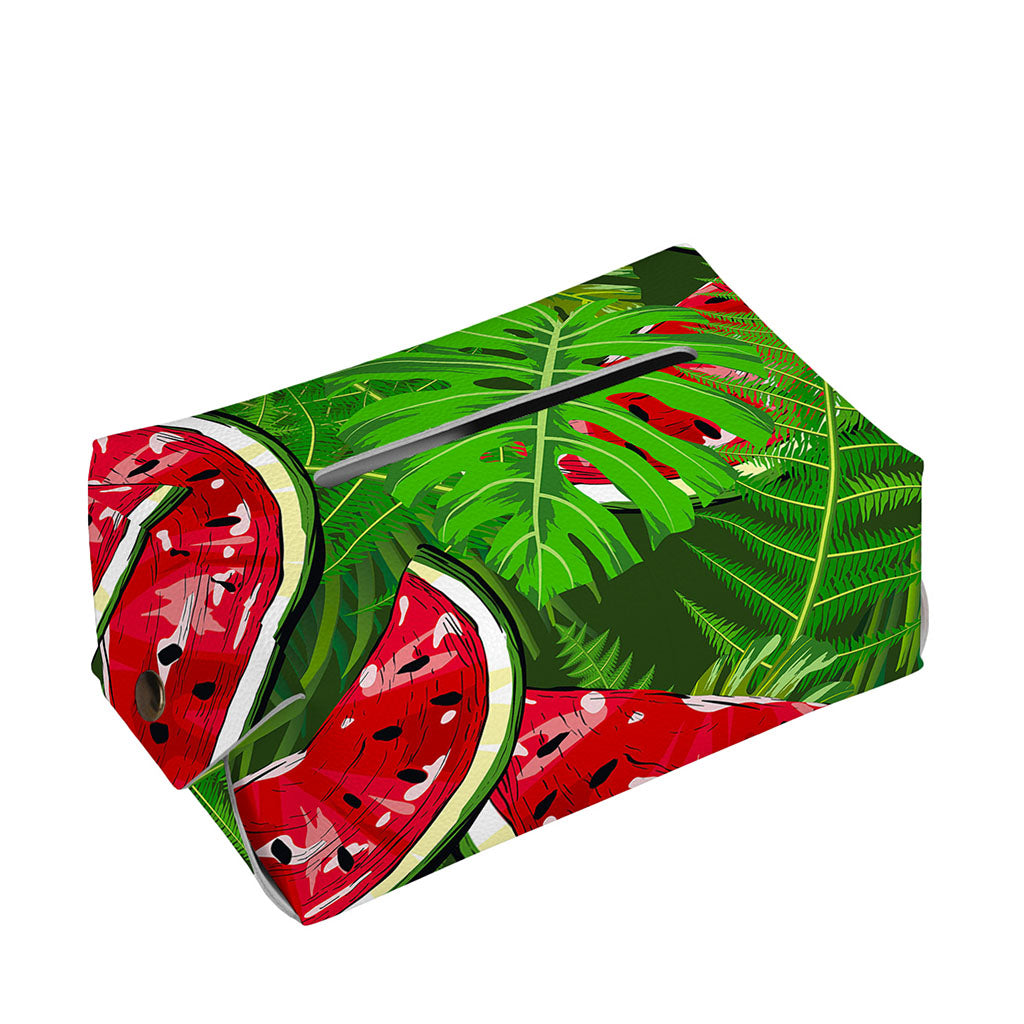 Tropical Leaf Watermelon Pattern Print Rectangle Tissue Box Cover