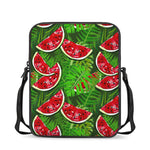 Tropical Leaf Watermelon Pattern Print Rectangular Crossbody Bag