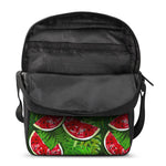 Tropical Leaf Watermelon Pattern Print Rectangular Crossbody Bag