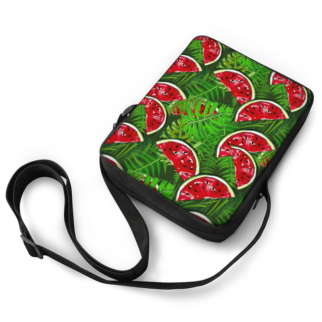 Tropical Leaf Watermelon Pattern Print Rectangular Crossbody Bag