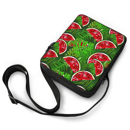 Tropical Leaf Watermelon Pattern Print Rectangular Crossbody Bag