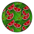 Tropical Leaf Watermelon Pattern Print Round Floor Mat