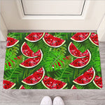 Tropical Leaf Watermelon Pattern Print Rubber Doormat