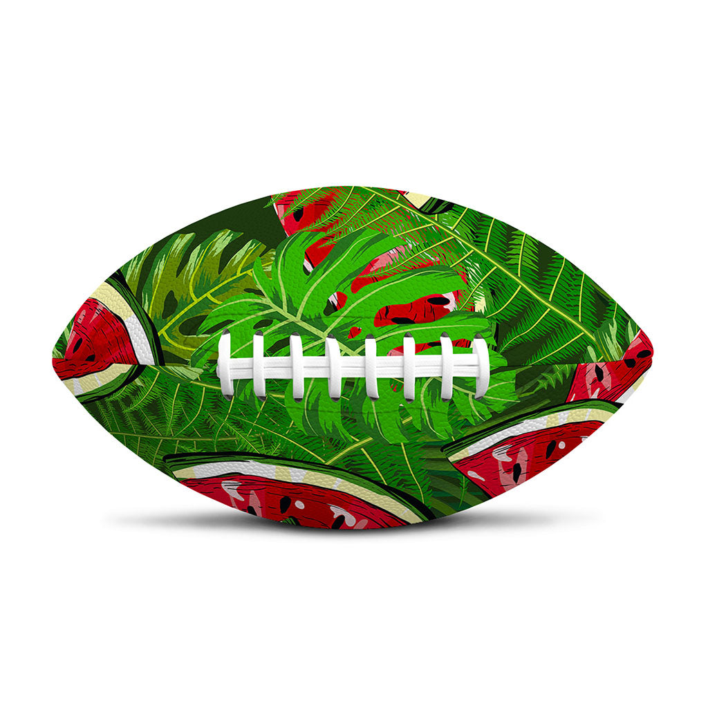 Tropical Leaf Watermelon Pattern Print Rugby Ball