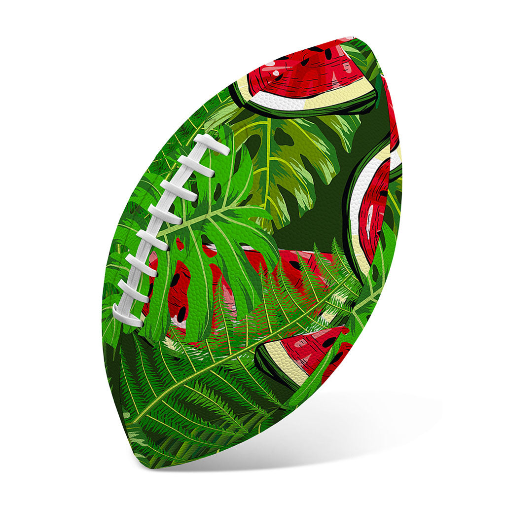 Tropical Leaf Watermelon Pattern Print Rugby Ball