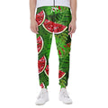 Tropical Leaf Watermelon Pattern Print Joggers