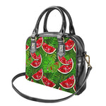Tropical Leaf Watermelon Pattern Print Shoulder Handbag