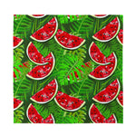 Tropical Leaf Watermelon Pattern Print Silk Bandana