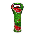 Tropical Leaf Watermelon Pattern Print Single Neoprene Wine Tote