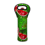 Tropical Leaf Watermelon Pattern Print Single Neoprene Wine Tote