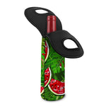 Tropical Leaf Watermelon Pattern Print Single Neoprene Wine Tote